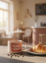 Ceramic Mug Le Café – Light Pink, 350ml – Ideal Mug for Coffee & Tea